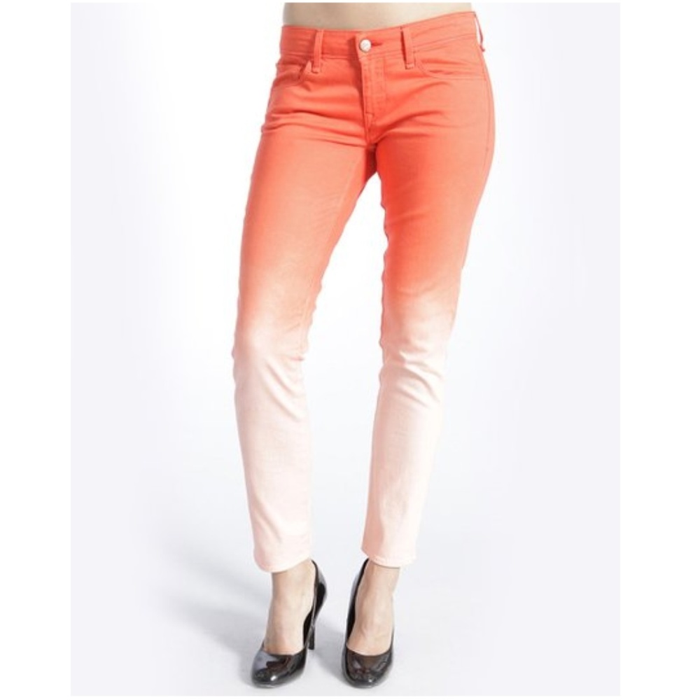 Mavi Orange Coral Ombre Serena Ankle Skinny Jeans